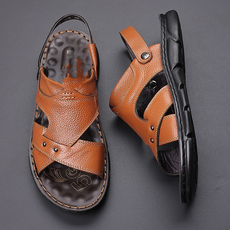 Men's Sandals Genuine Leather Anti Slip Dual Purpose