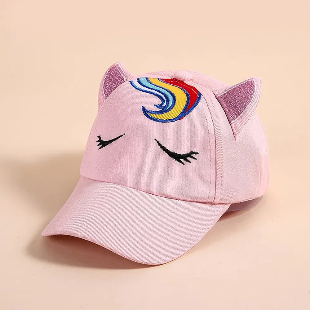 Korean Cat Embroidery Kids Baseball Cap