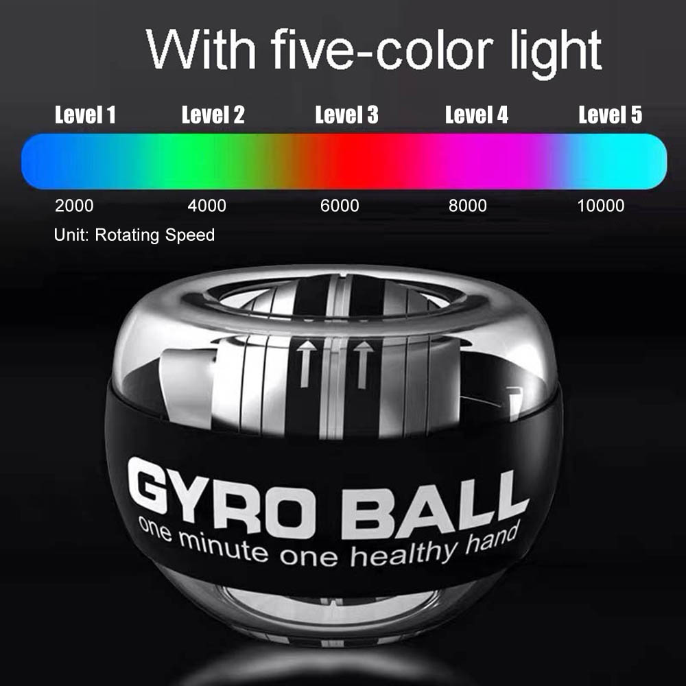 LED Gyro Wrist Trainer Ball: Auto-Start Grip & Fitness Exerciser