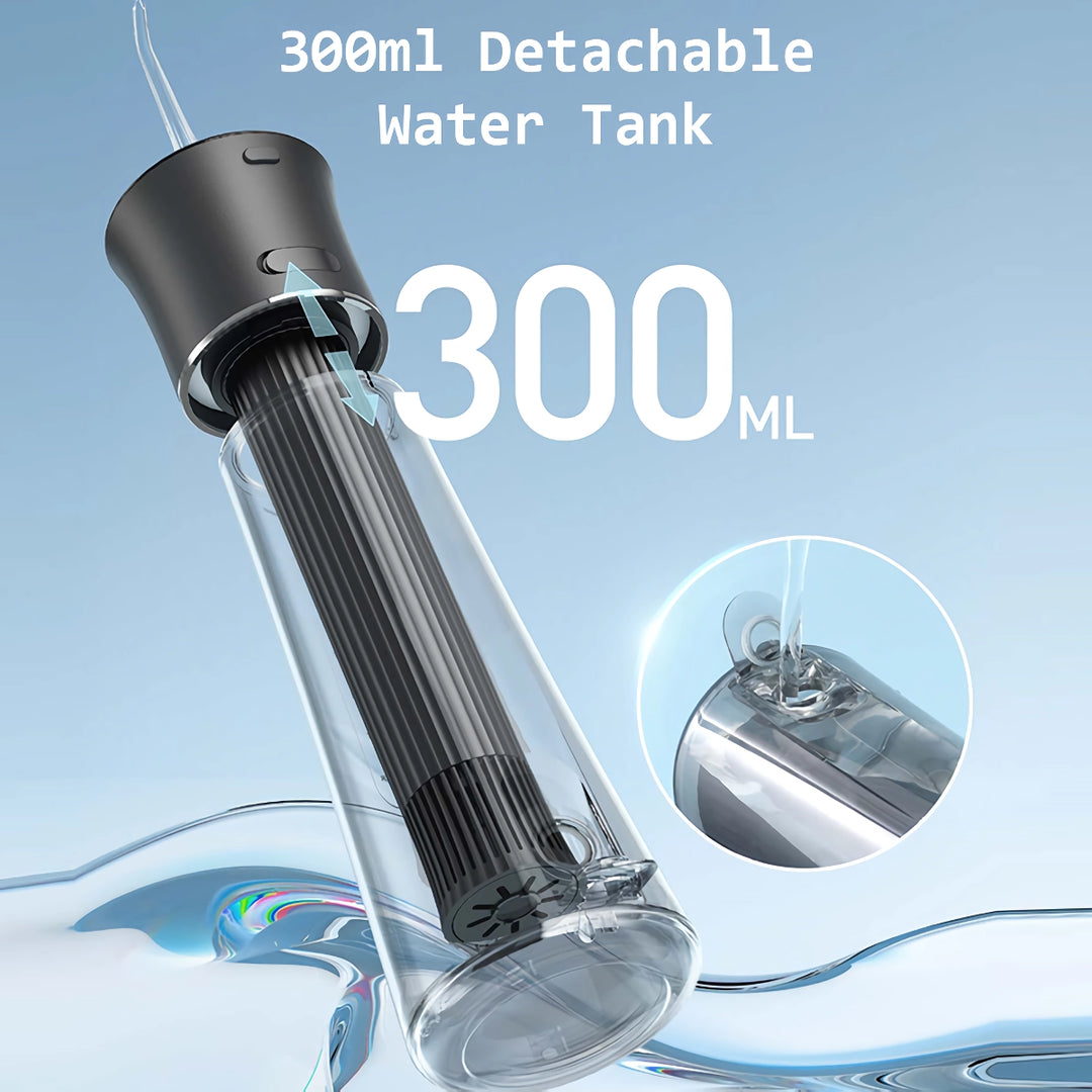 Portable 5-Mode Water Flosser with USB Type-C Charging and 300ML Tank