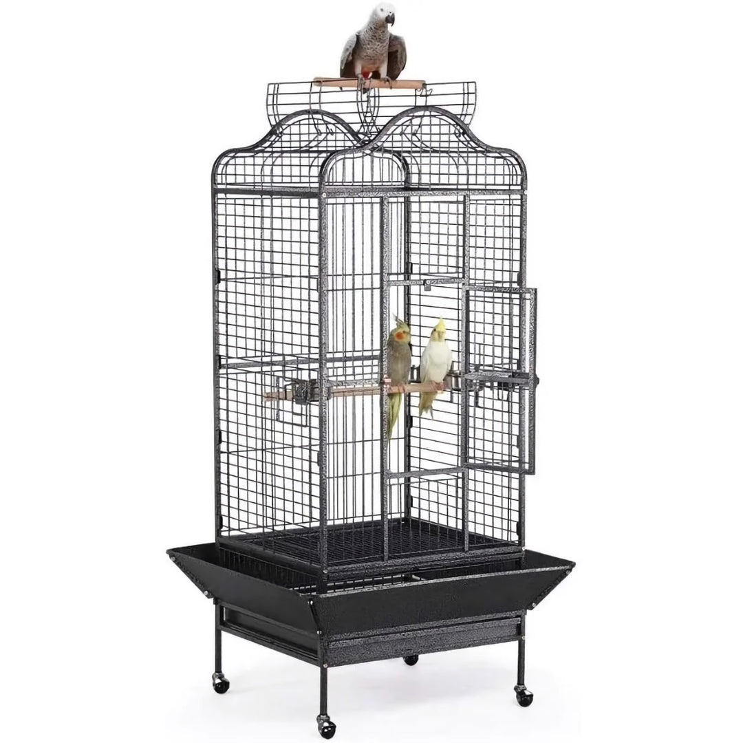 Rolling Open-Top Bird Cage