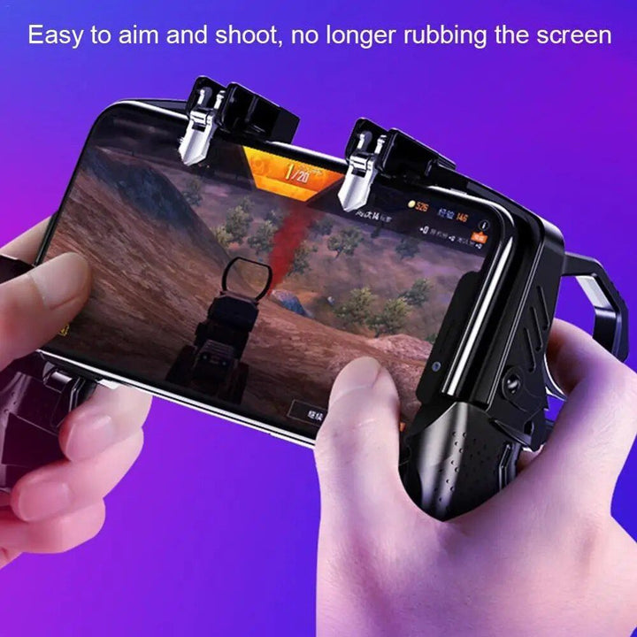 Universal Mobile Game Controller with Trigger Fire Buttons for PUBG - Joystick Gamepad Helper for iOS & Android Phones