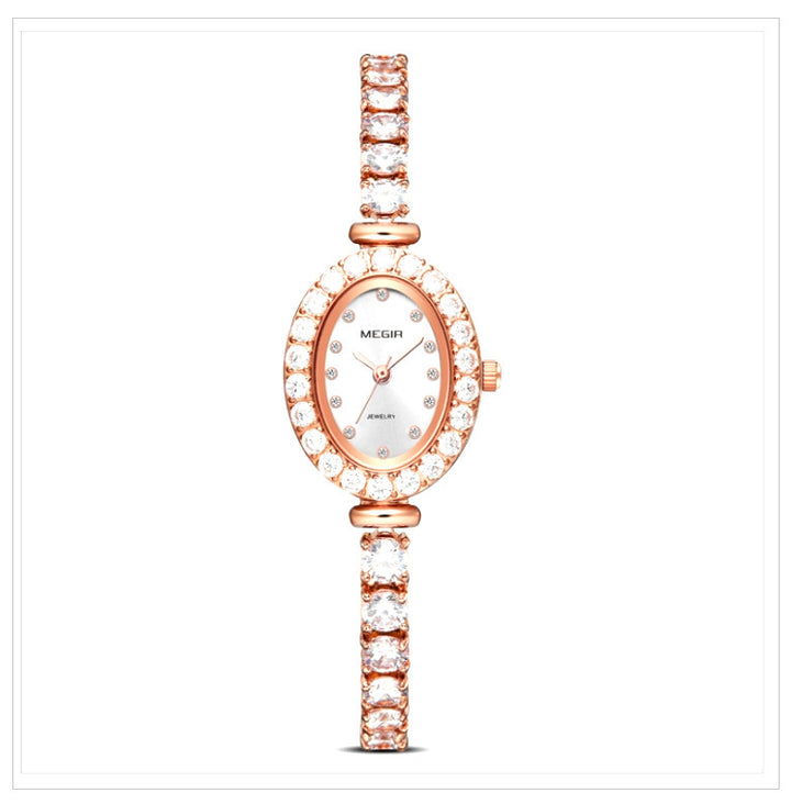 Light luxury diamond female quartz watch