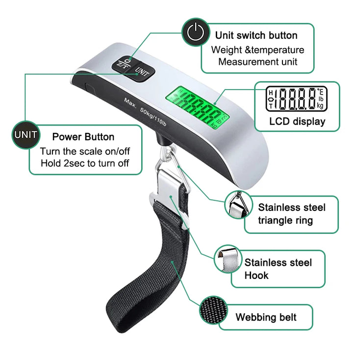 Portable LCD Digital Hanging Luggage Scale