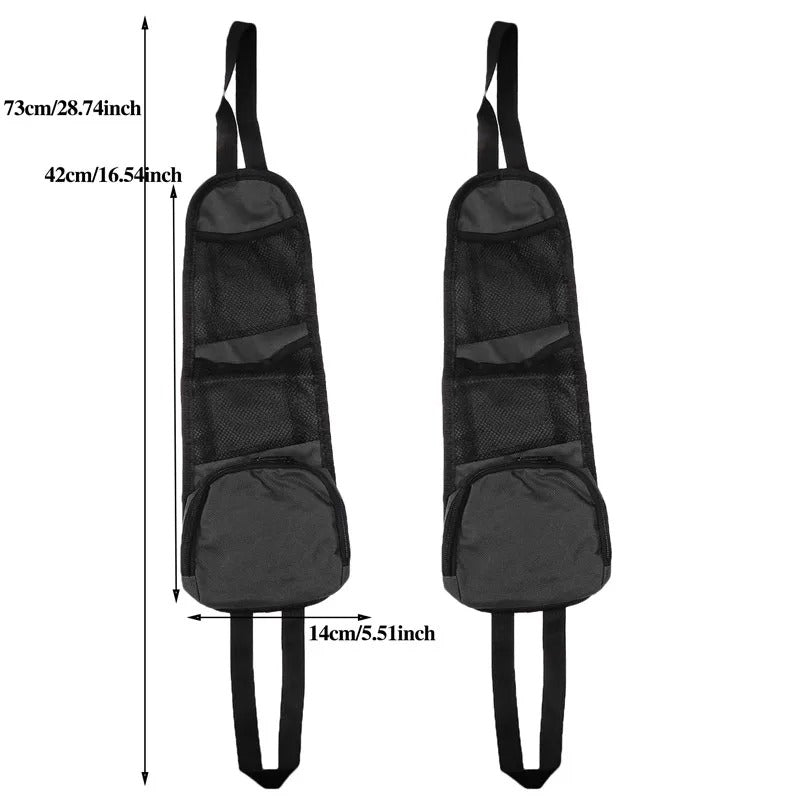 Car Seat Organizer with Multi-Pocket Storage and Drink Holder