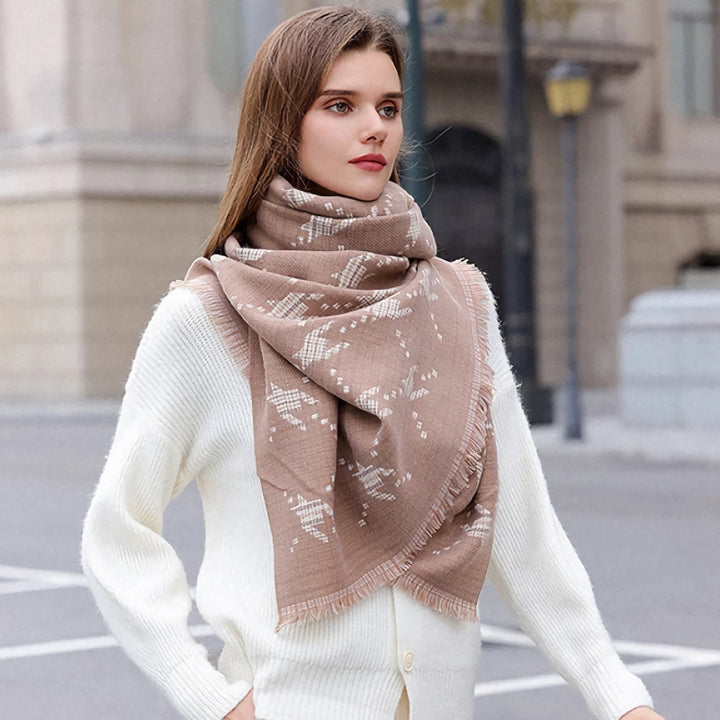 Houndstooth Imitation Cashmere Scarf Shawl Wrap