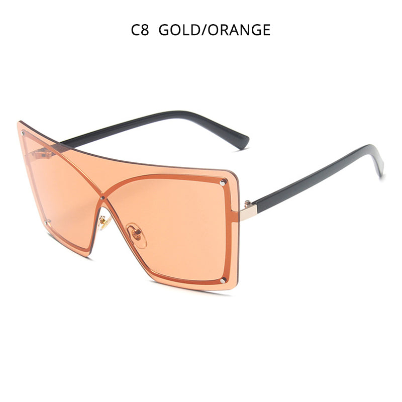 Fashion Oversized Flat Top Sunglasses