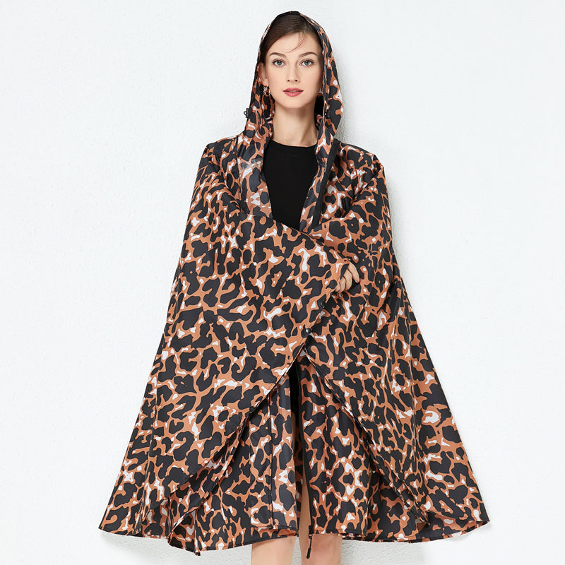 Leopard Print Women's Waterproof Raincoat