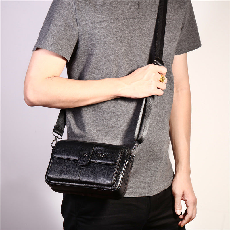 Fashion Top Layer Cowhide Messenger Bag Multifunctional