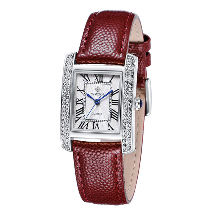 Leather belt ladies watch