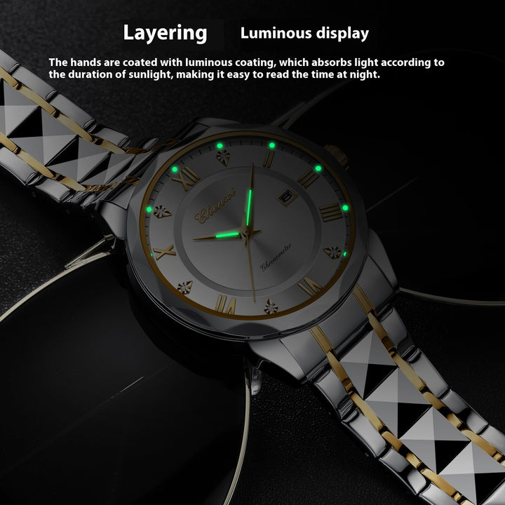 Calendar Luminous Waterproof Quartz Watch For Men