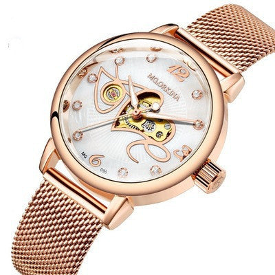 Hollow luminous automatic mechanical watch