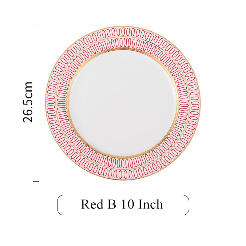 6PCS Nordic Bone China Ceramic Plates Set - Elegant Dinnerware & Dessert Plates