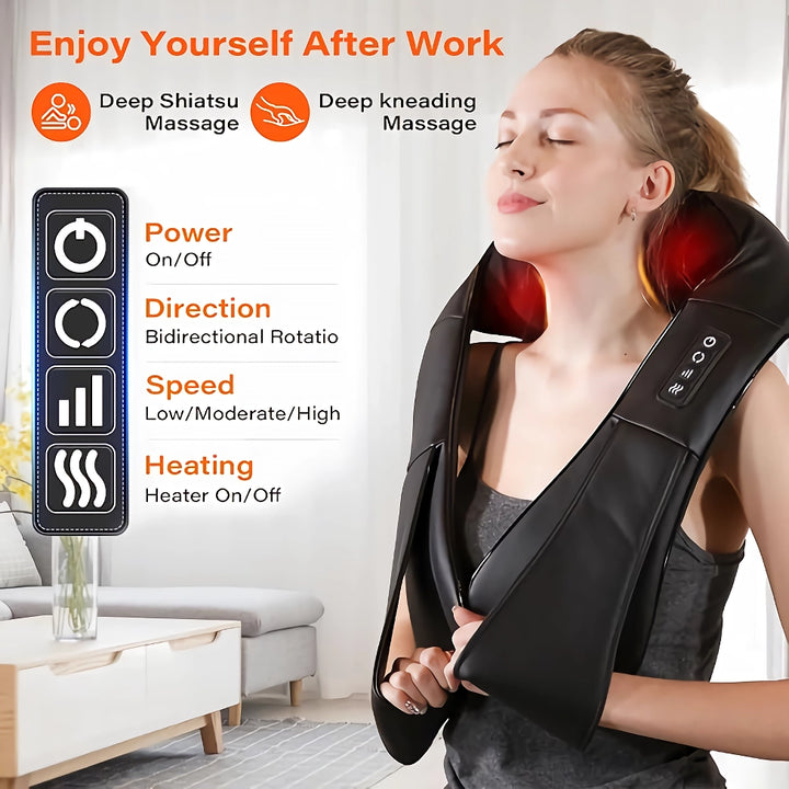 Neck and Shoulder Massager with Heat – Electric Back Massager