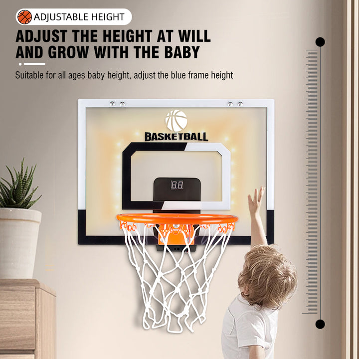 Wall-Mounted Breakaway Basketball Hoop with Electronic Score Counter