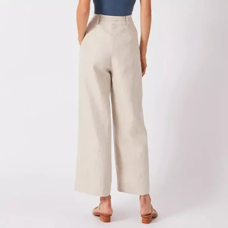 Elegant High-Waist Korean Style Office & Streetwear Linen Trousers