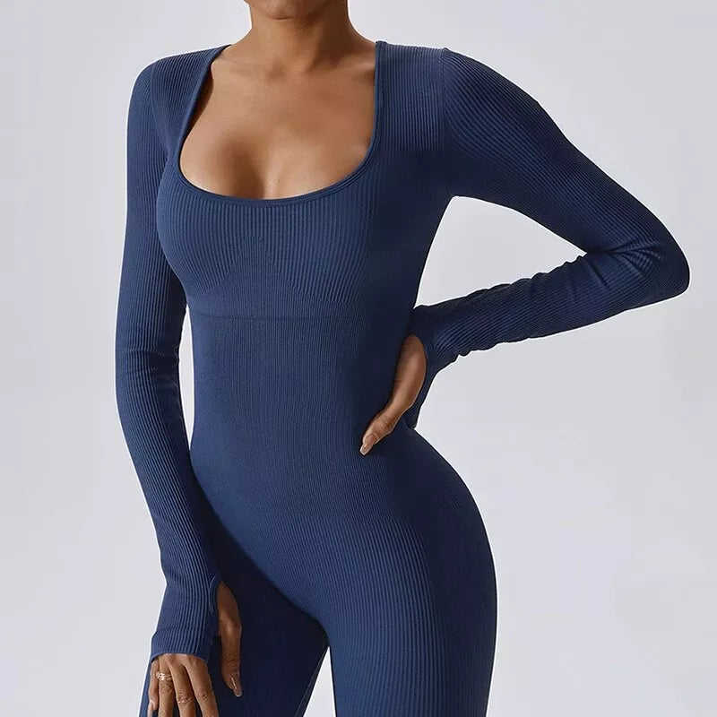 Women's Ribbed Yoga Jumpsuit