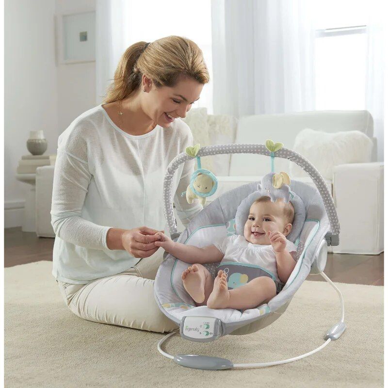 Deluxe Soothing Bouncer: Vibrating Plush Seat & Music Bed Chaise with 8 Melodies