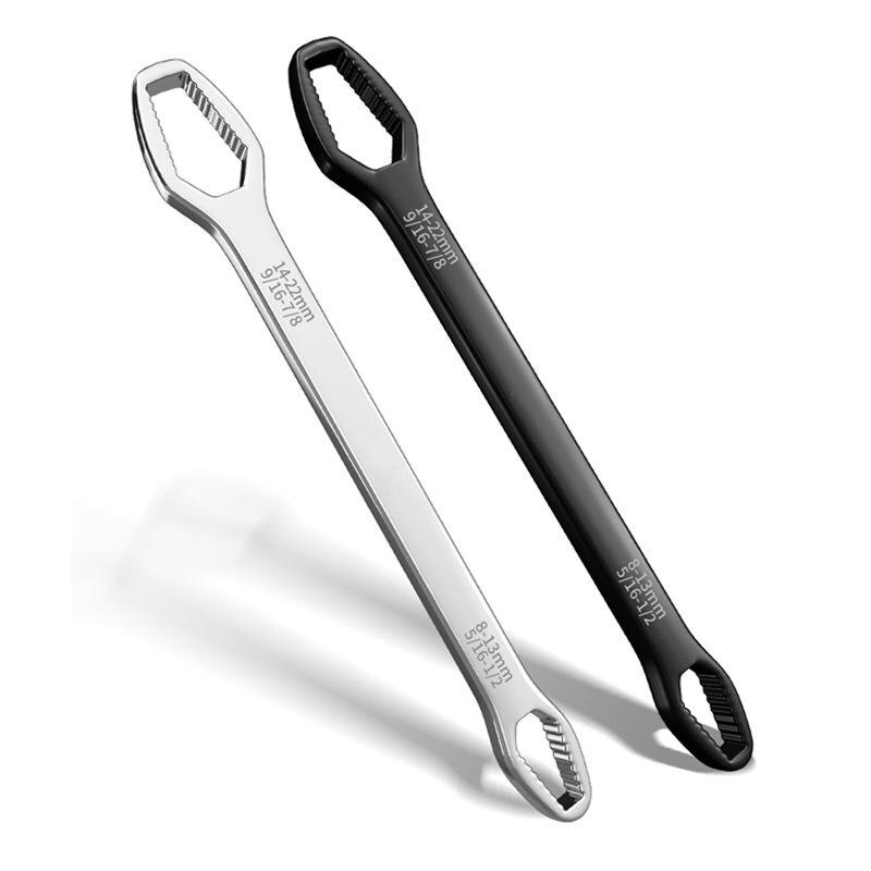 Adjustable Double-Head Ratchet Wrench - Universal 8-22mm Spanner for Bicycles and Cars