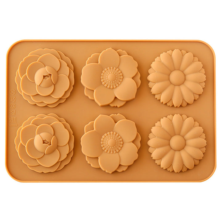 Cute Chocolate Three-flower Silicone Mold