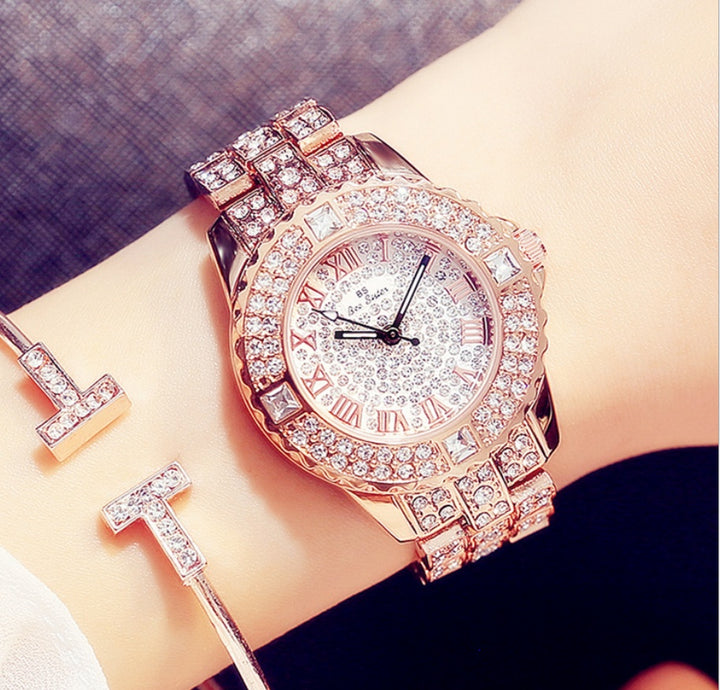 Full diamond ladies quartz watch