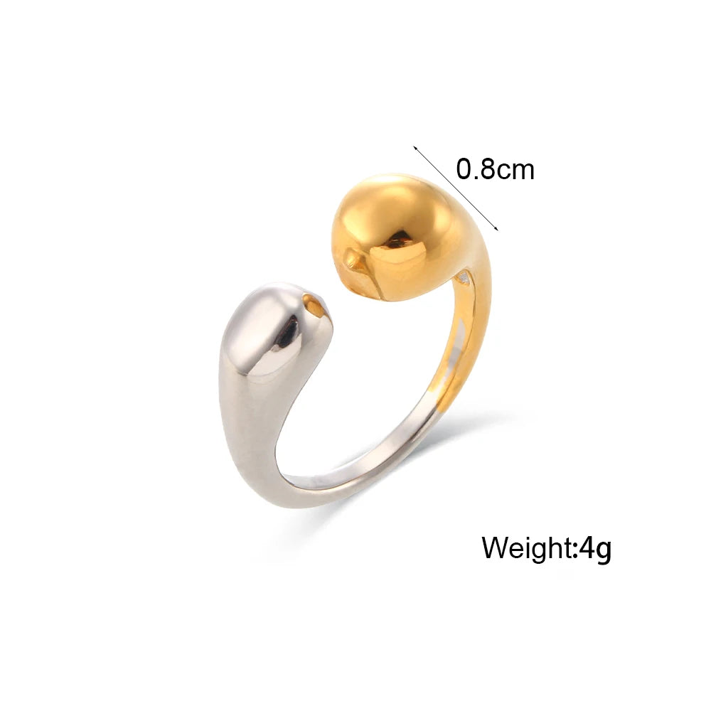 Waterdrop Open-End Stainless Steel Rings