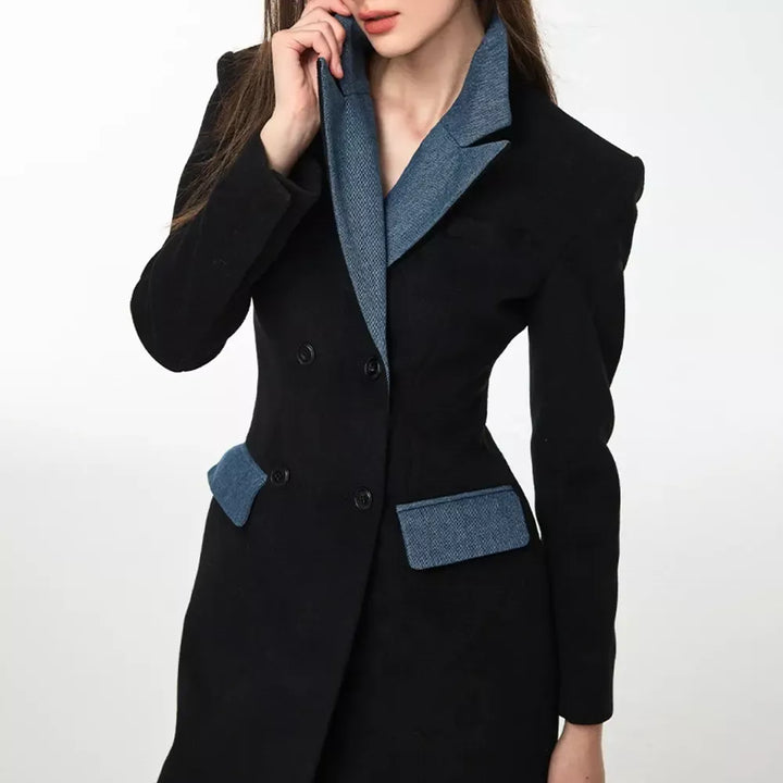 Double Breasted Trench Coat Contrasting Colors