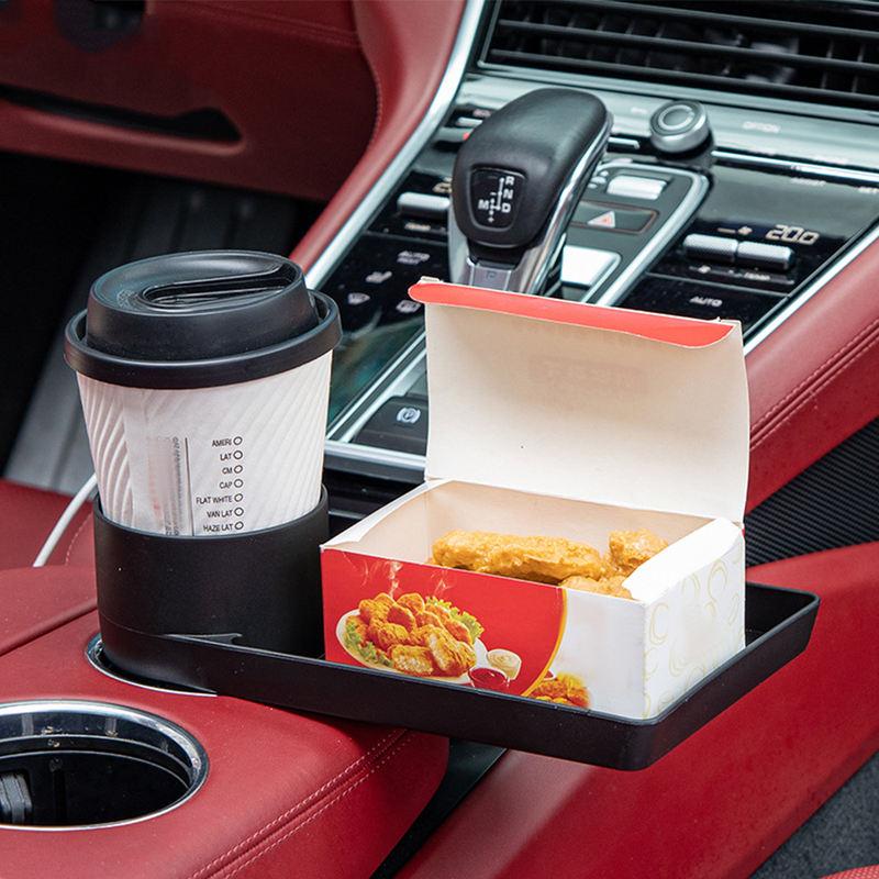 Space-Saving Car Cup Holder Tray