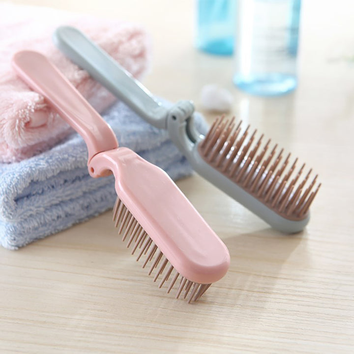 Compact Foldable Detangling Hair Brush & Scalp Massager