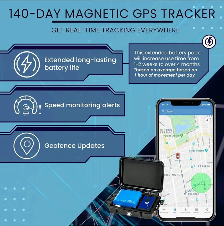 Long-Lasting GPS Car Tracker with Magnetic Waterproof Case & 4G Coverage