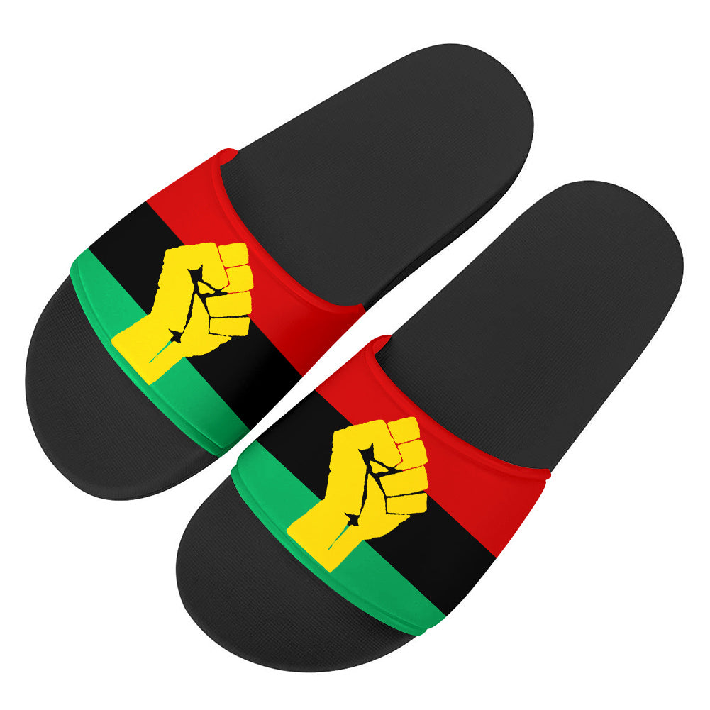 PVC Beach Flip Flops With African Flag