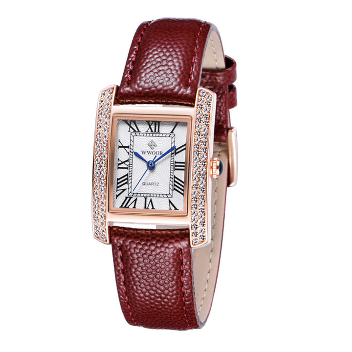 Leather belt ladies watch