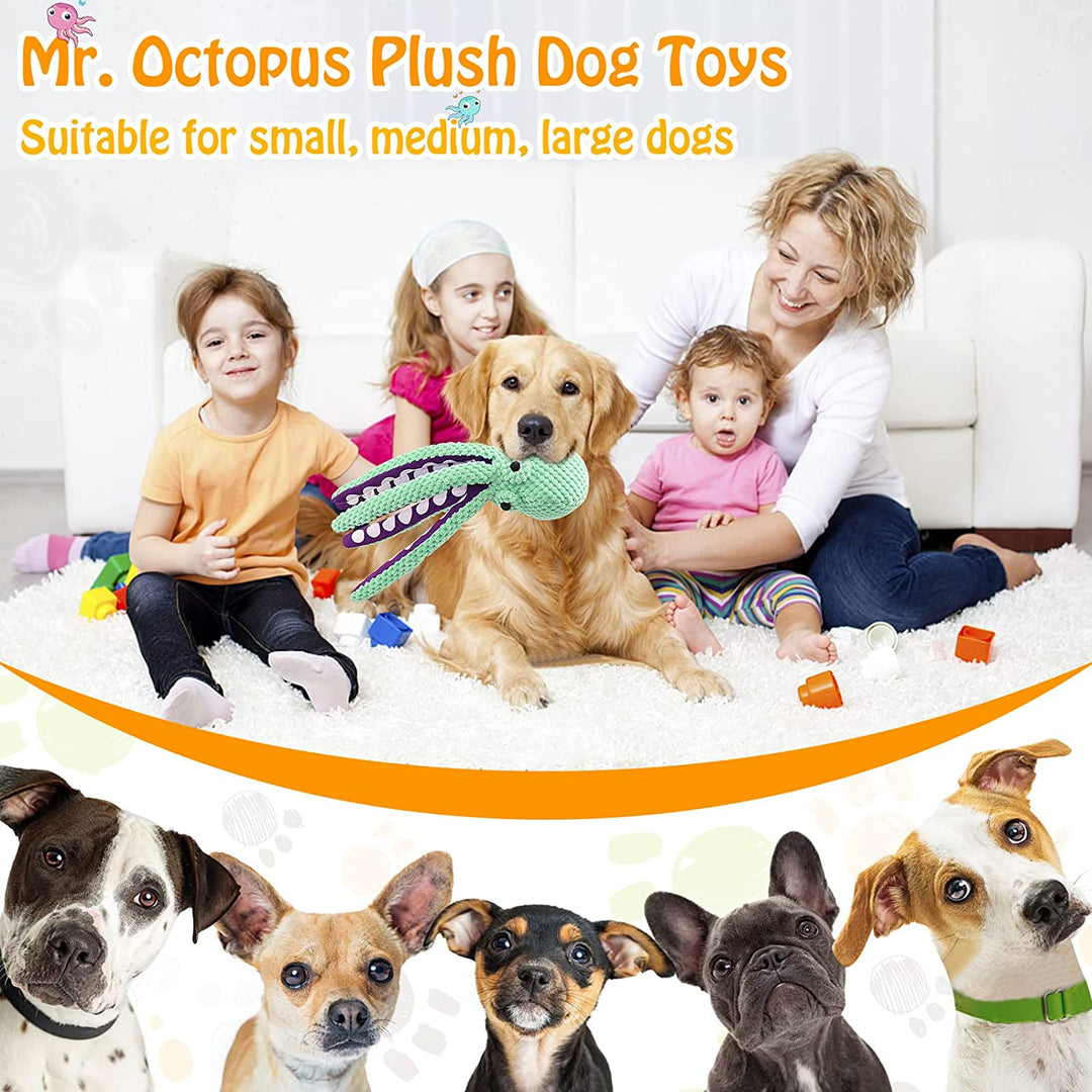 Interactive Squeaky Octopus Plush Toy for Dogs