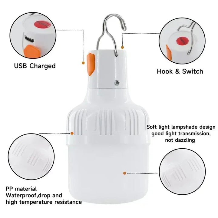 Ultra-Bright 60W LED Rechargeable Outdoor Lantern for Camping and Emergency