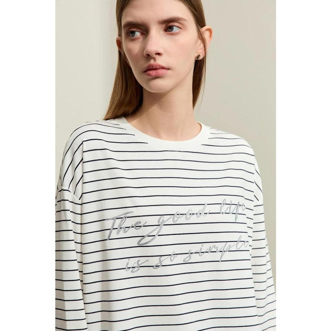 Casual Striped Cotton T-Shirt