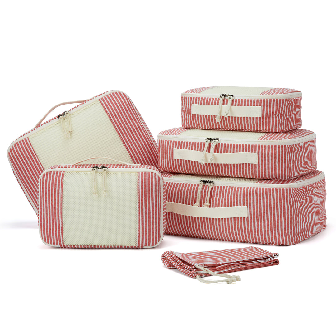 Eco-Friendly Foldable Travel Packing Cubes - 6 Piece Set