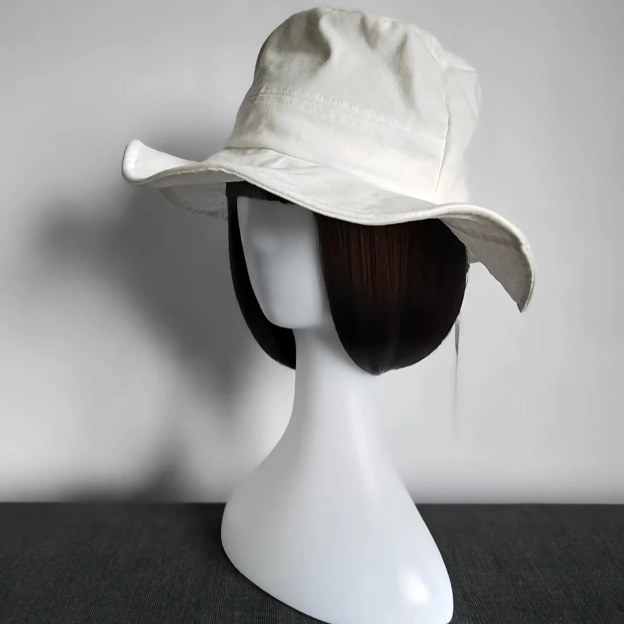 Large Brimmed White Fisherman Sun Hat - Stylish Outdoor Protection