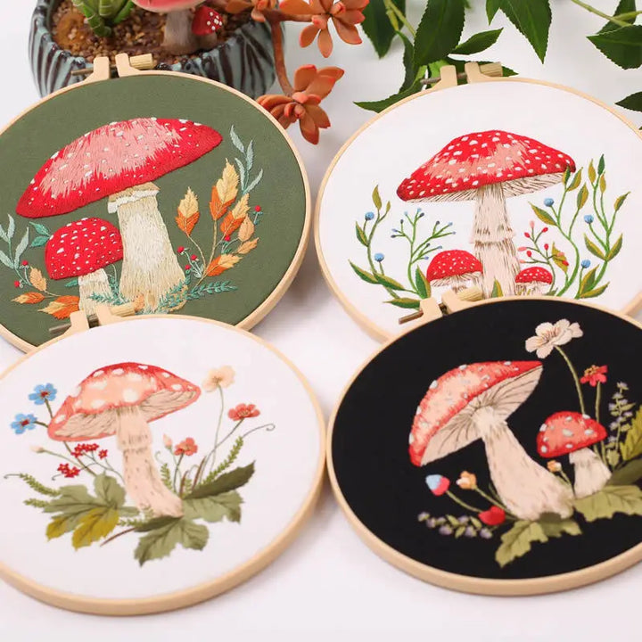 Mushroom Embroidery Kit for Beginners