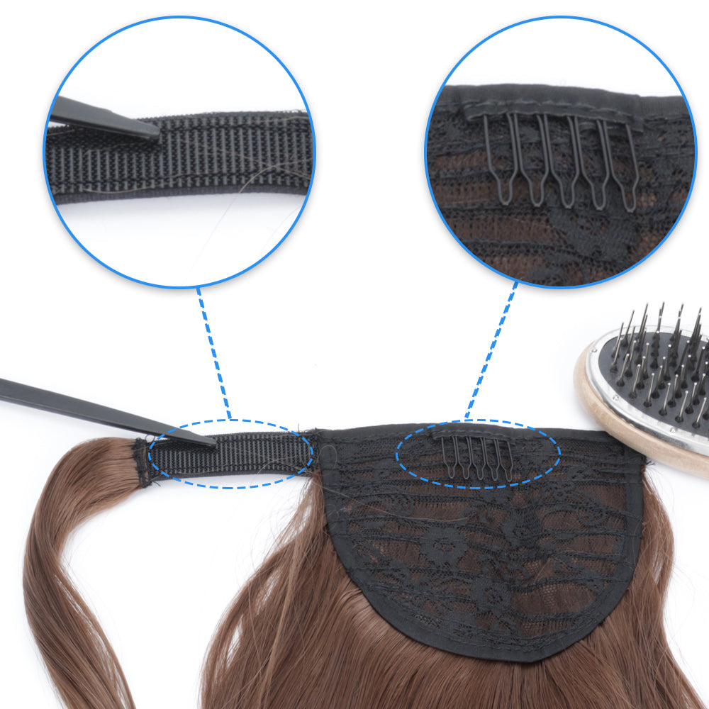 Synthetic Straight Wraparound Ponytail