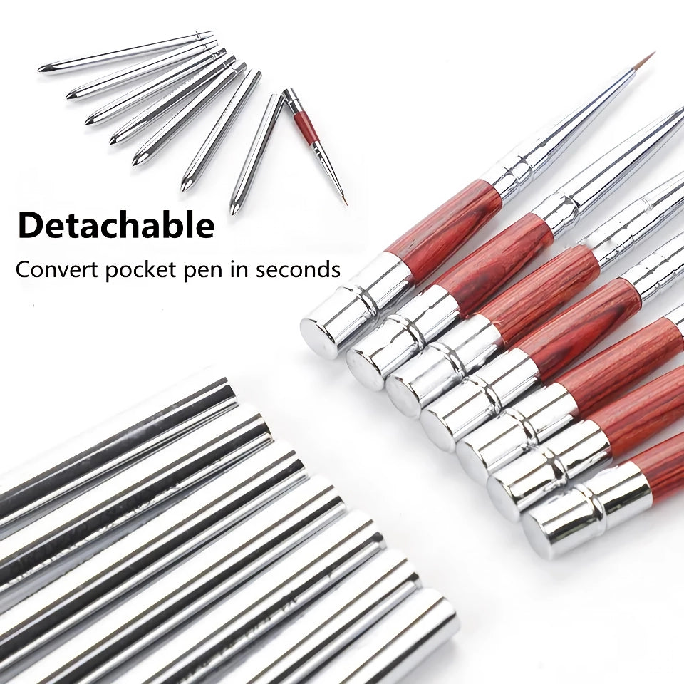 Portable Stainless Steel Watercolor Brush Set - 5pcs