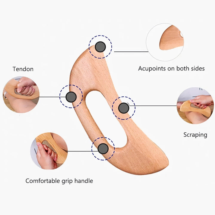 Wooden Gua Sha Massage Therapy Tool for Full Body Relaxation and Slimming