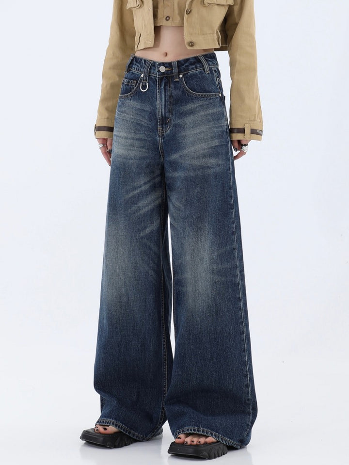 Loose Washed Old Wide Leg Women's Jeans