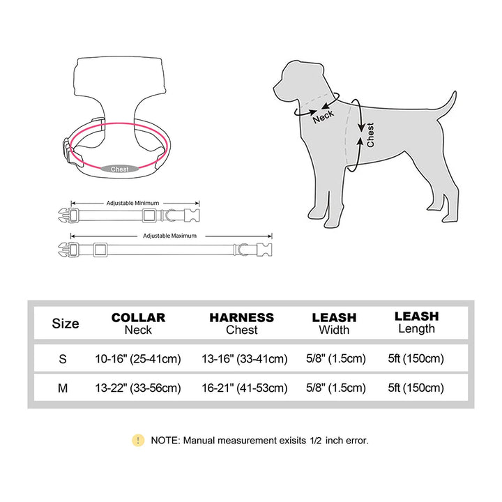 Adjustable Bowknot Dog Collar Harness and Leash Set