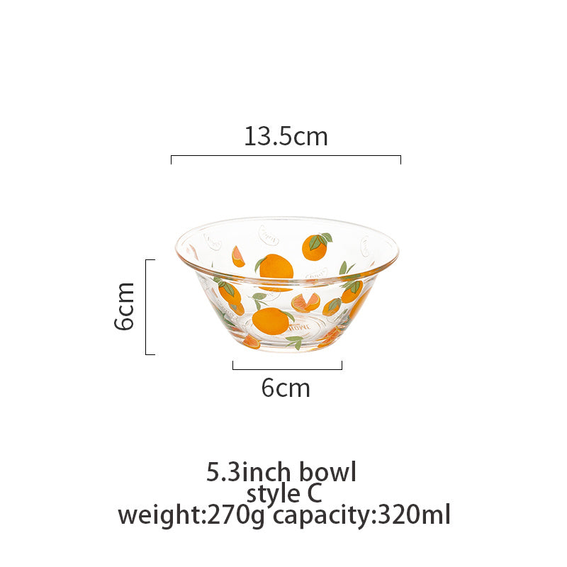 Transparent Glass Bowl Cute Home Salad Fruit Bowl