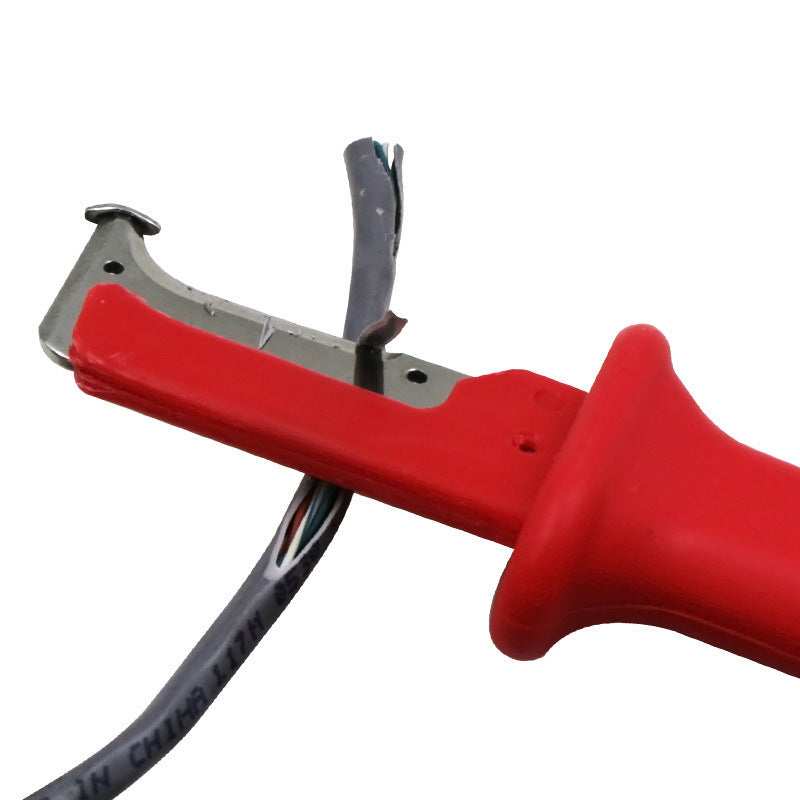 Red Wire Stripper Manual Hide Skinning Knife Insulated Conductor Peeler Electrical Cable Insulation Hide Skinning Knife