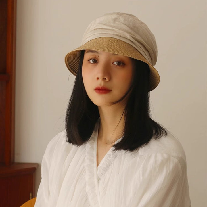 Artistic Cotton Linen Woven Sun Hat for Women