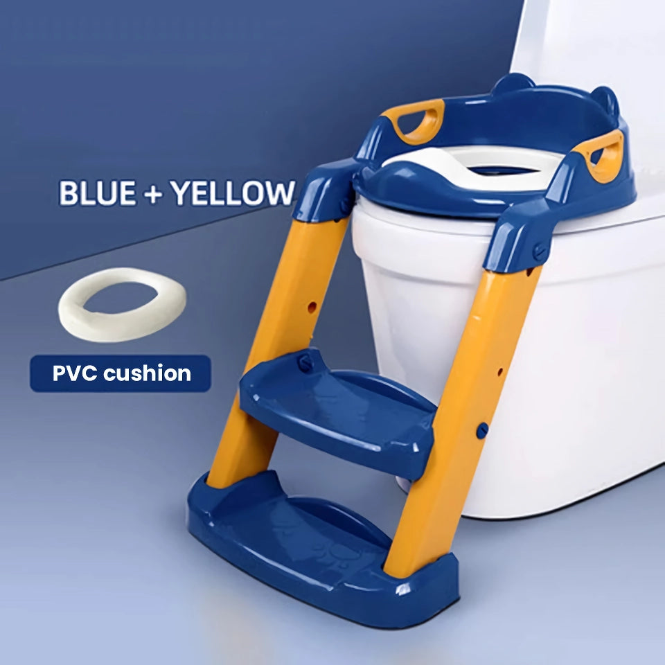 Kid-Friendly Potty Training Seat with Adjustable Ladder and Folding Design