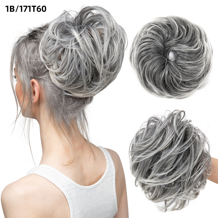 Bud Bun Artificial Hair Bun Natural Fluffy Long Beard Curly Hair Bun Lazy Updo Chignon