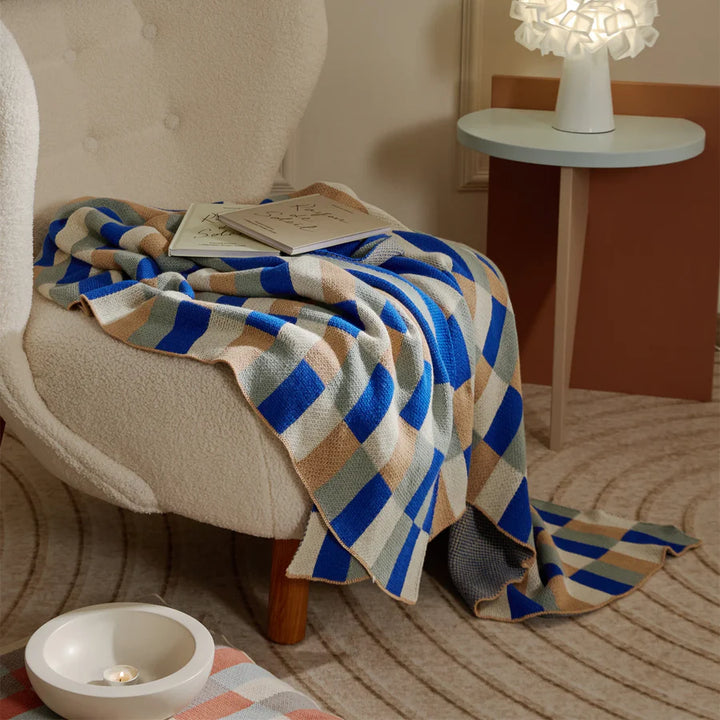 Elegant Colorful Stripe Plaid Blanket