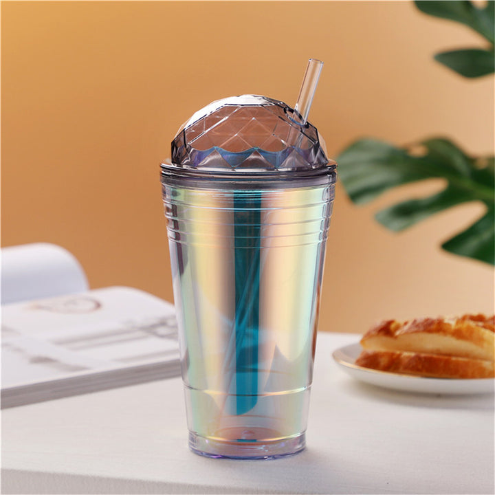 Colorful 560ml Double-Layer Straw Water Bottle for Kids